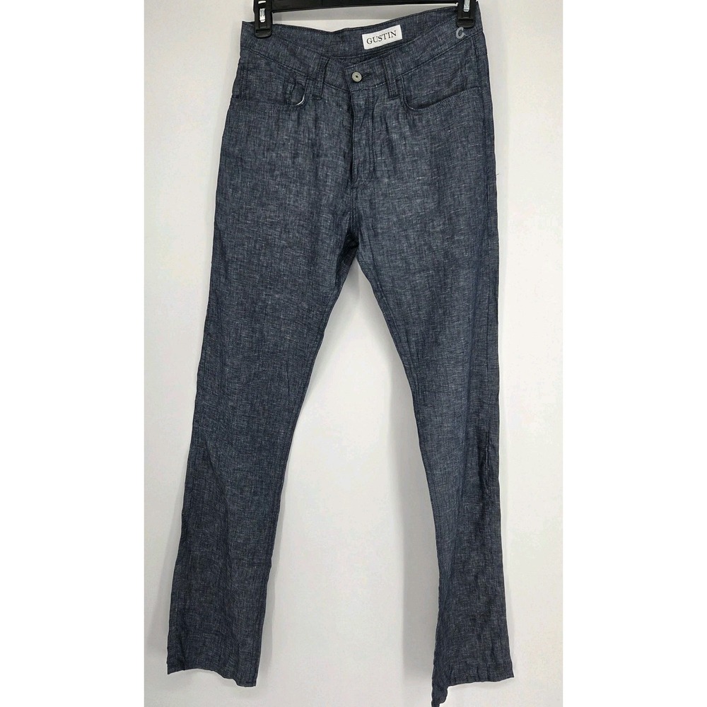 Gustin Linen #409 Pants Monster Indigo Made in USA Mens 33 x 36